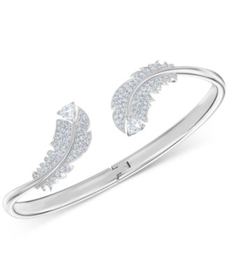 Swarovski Crystal Feather Cuff Bracelet 