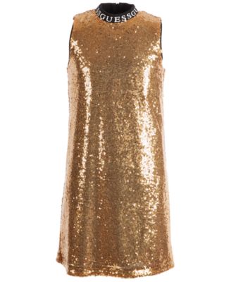 girls gold glitter dress