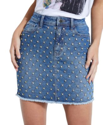diamante denim skirt