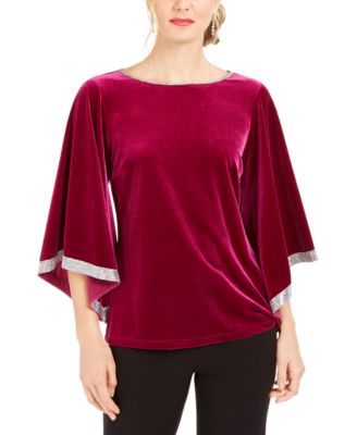 macys velvet tops