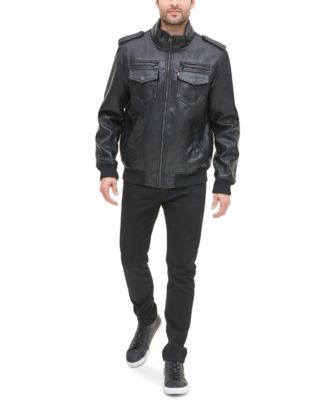 levi's leather bomber jacket mens