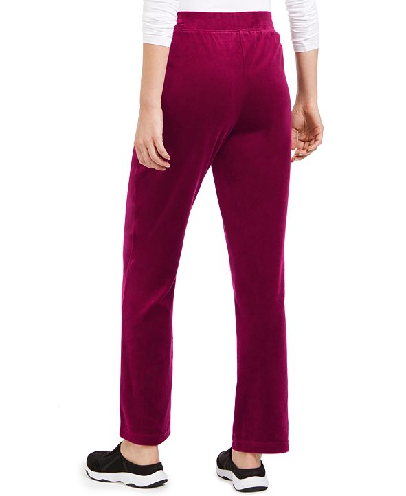 Karen Scott Sport Velour Pants, Created for Macy's & Reviews - Pants ...