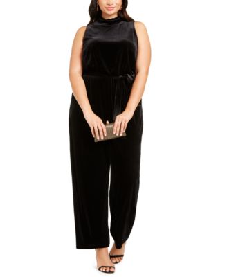 macys velvet jumpsuit