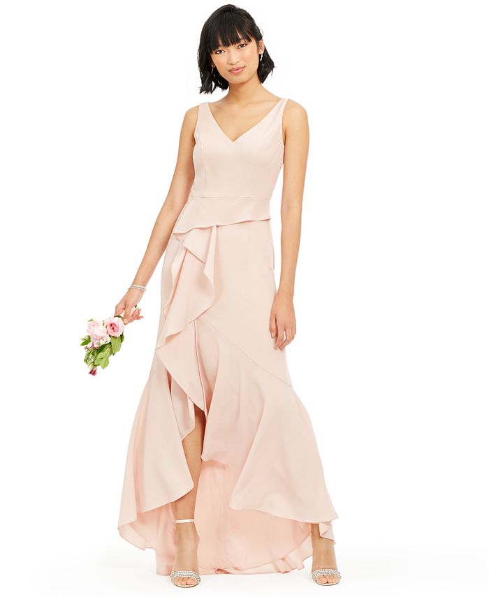 adrianna papell crepe taffeta bow gown