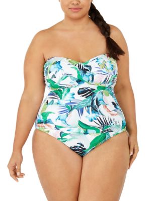 bandeau one piece swimsuits plus size