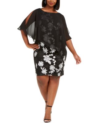 Connected Plus Size Embroidered Chiffon 