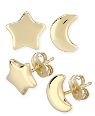 Macy's Star \u0026 Moon Stud Earrings Set in 
