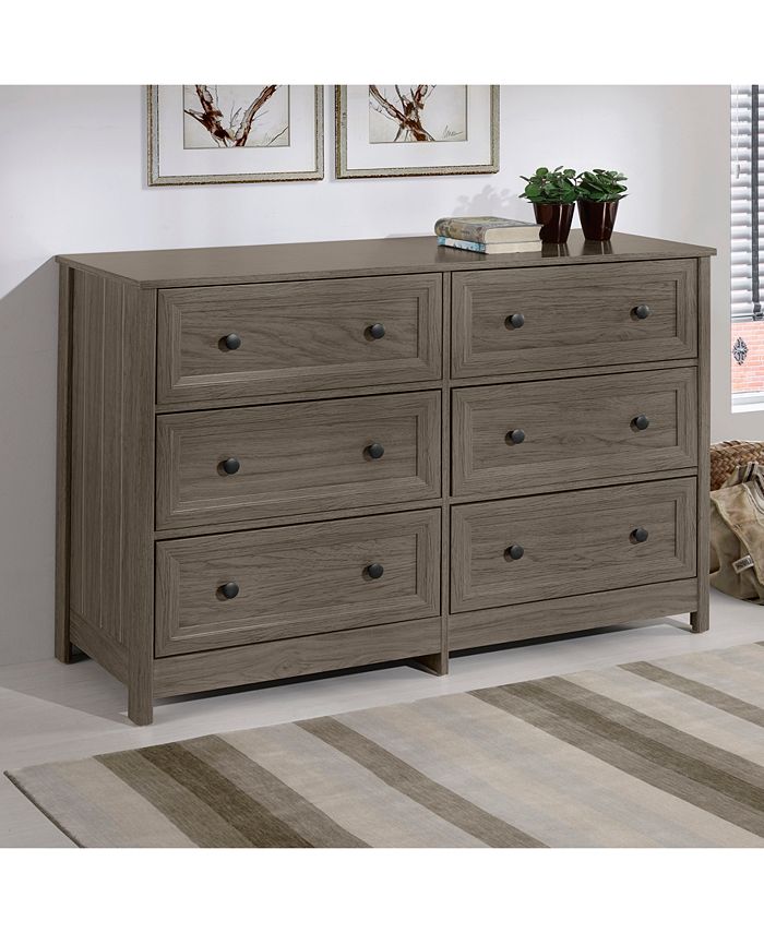 Walker Edison Classic 6 Drawer Groove Dresser & Reviews Furniture