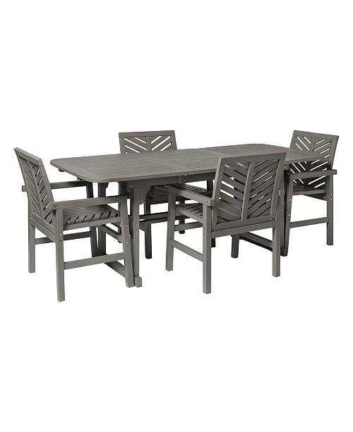 Walker Edison 5 Piece Extendable Outdoor Patio Dining Set Reviews Furniture Macy S