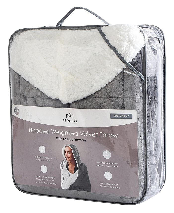 Pur Serenity 10lb Hooded Sherpa Weighted Blanket & Reviews Blankets