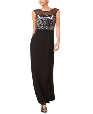 vince camuto black sequin dress