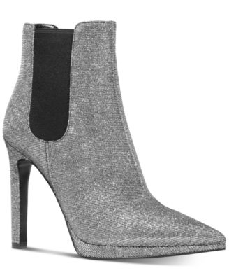 michael kors silver ankle boots