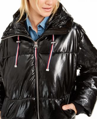 tommy jeans high shine puffer jacket