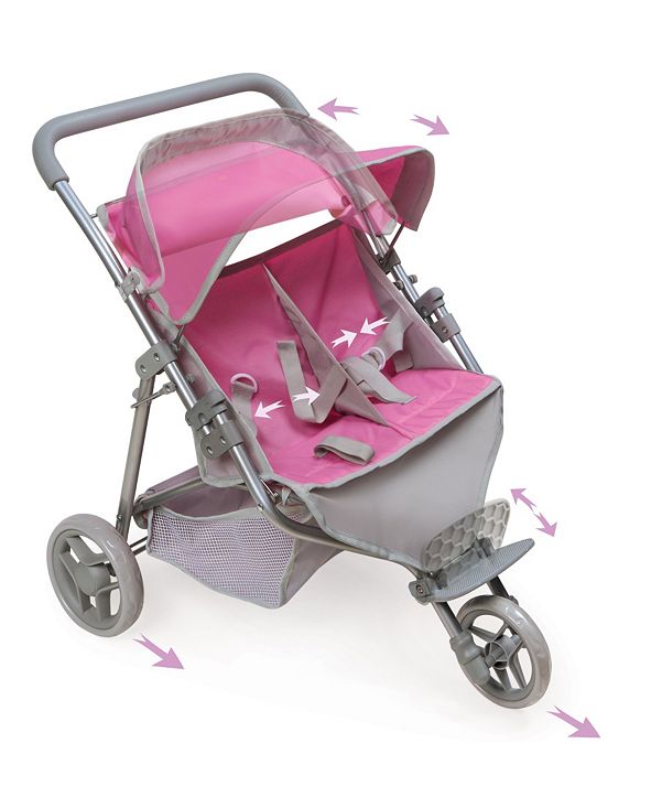 Badger Basket Trek 3-Wheel Folding Twin Doll Jogging Stroller & Reviews ... Badger Basket Trek 3-Wheel Folding Twin Doll Jogging Stroller & Reviews ...