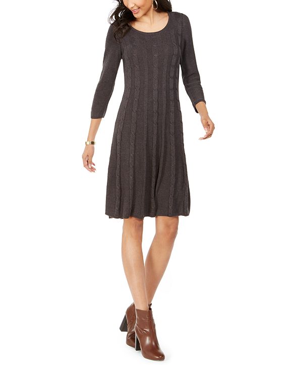 Nine West Cable-Knit Sweater Dress & Reviews - Dresses - Women - Macy's