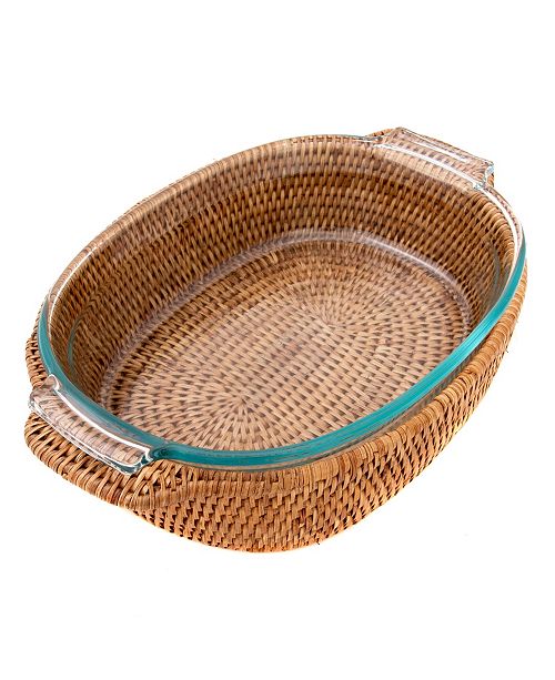 Artifacts Trading Company Rattan Oval Baker Basket With Pyrex Reviews Macy S