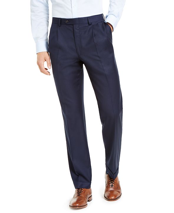 Lauren Ralph Lauren Men's Classic-Fit Pleated UltraFlex Navy Solid Suit ...