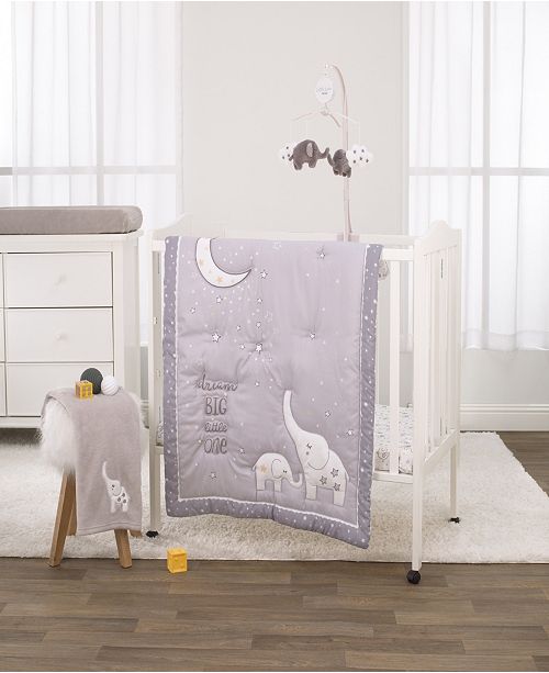 Nojo Nojo Dream Big Little Elephant 3 Piece Mini Crib Bedding Set Reviews Bedding Collections Bed Bath Macy S