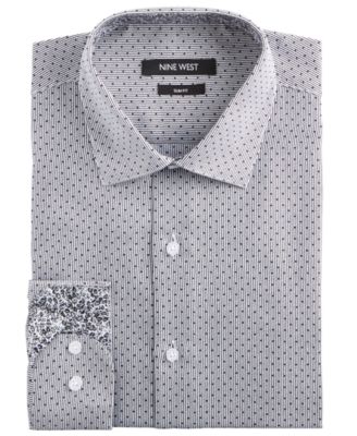 white dress shirt with dots