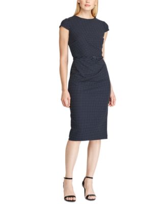 ralph lauren polka dot crepe dress