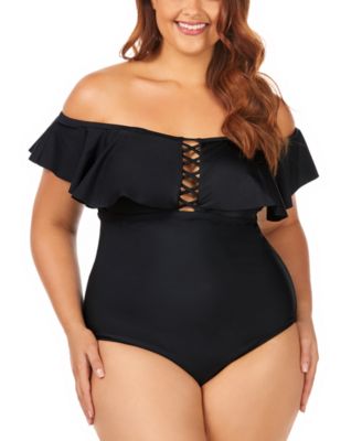 macys bathing suits plus size