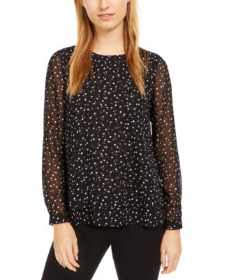 macy's women's black blouses