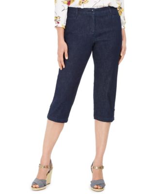 Karen Scott Petite Denim Capri Pants, Created For Macy's & Reviews ...