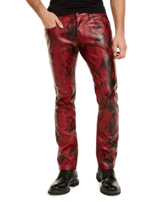 mens snakeskin leather pants