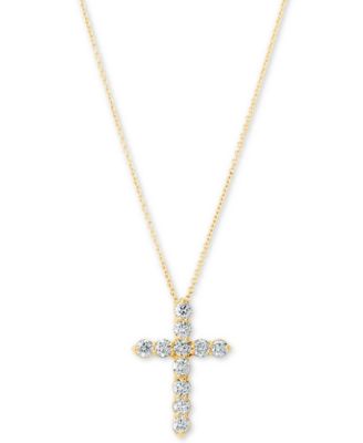 Macy's Certified Diamond Cross Pendant 