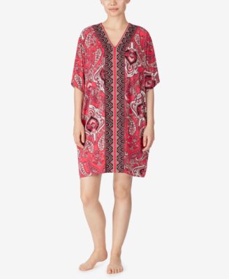 Ellen Tracy Zip-Front Caftan Nightgown - Macy's