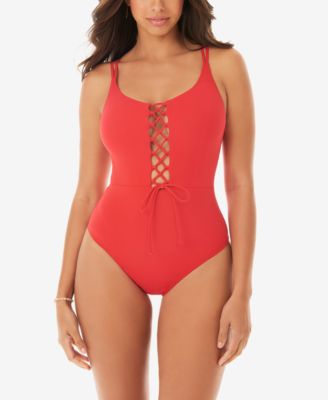 lace up front swimsuit