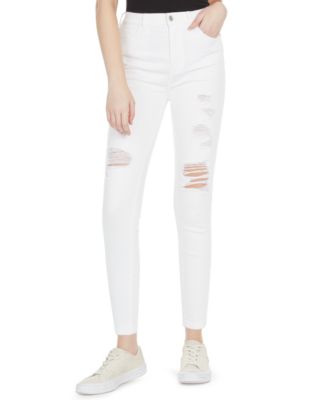 white skinny jeans ripped