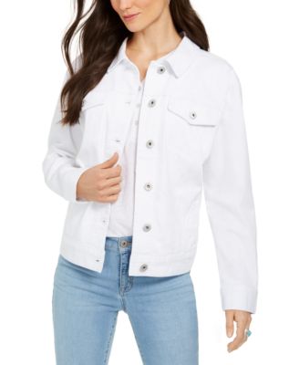 macys white denim jacket