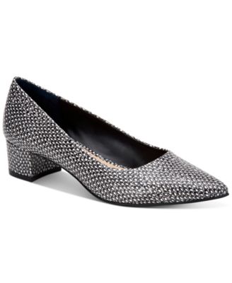 macy's black block heels