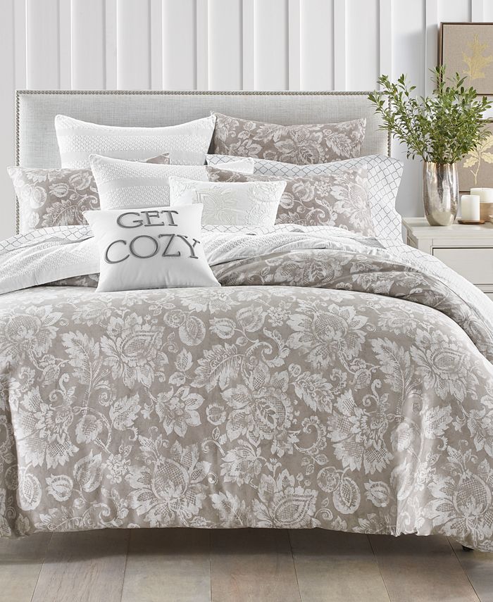 Charter Club Jacobean 300 Thread Count 3 Pc Full Queen Comforter Set Created For Macy S Reviews Bed In A Bag Bed Bath Macy S Luxurious blue damask stripe california king size. jacobean 300 thread count 3 pc full queen comforter set created for macy s