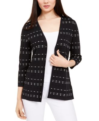 macy's black cardigan womens