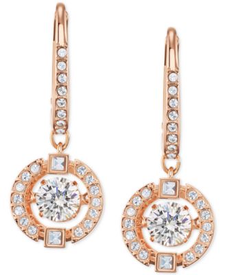 Серьги-капли из серебристого хрусталя Swarovski в клетку