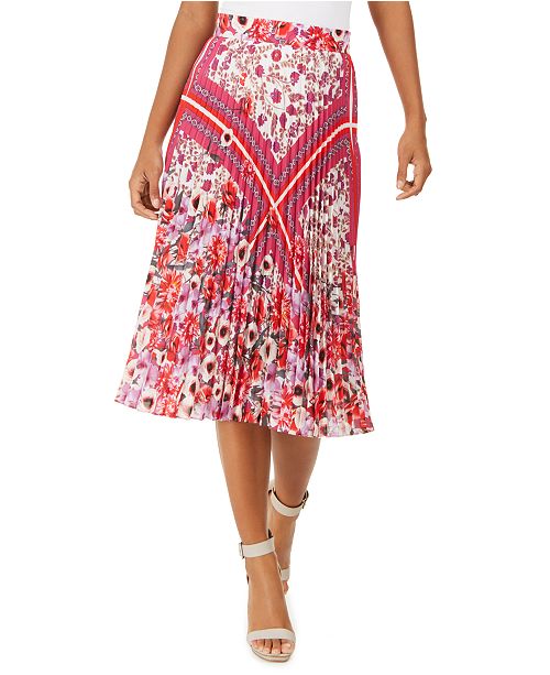 Elie Tahari Delilah Mixed Print Pleated Skirt Reviews Skirts Women Macy S - buy pink pleated skirt roblox id up to 75 off free shipping