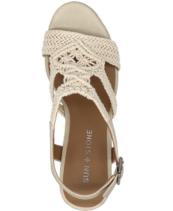 Sun + Stone Esme Wedge Sandals, Created for Macy's & Reviews - Sandals ...