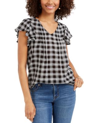 macys flutter sleeve top