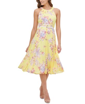 tommy hilfiger yellow floral dress