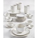 42-Piece Tabletops Unlimited Whiteware Soft Square Dinnerware Set
