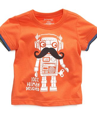 First Impressions Baby T-Shirt, Baby Boys Short-Sleeved Robot Tee ...