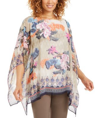 macy's poncho tops