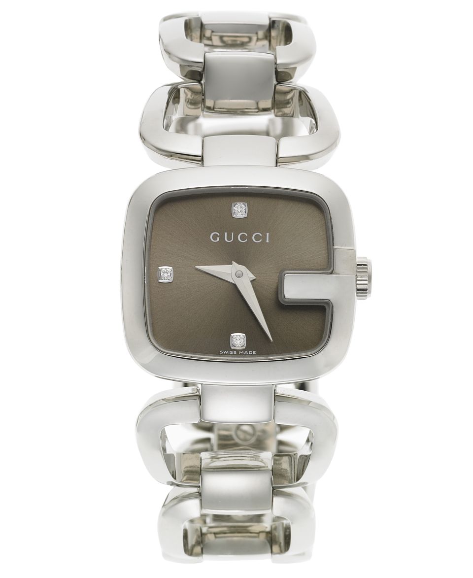 Gucci Watch, Womens Swiss G Gucci Diamond Accent Stainless Steel Link