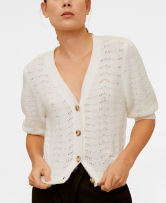 mango openwork knit cardigan