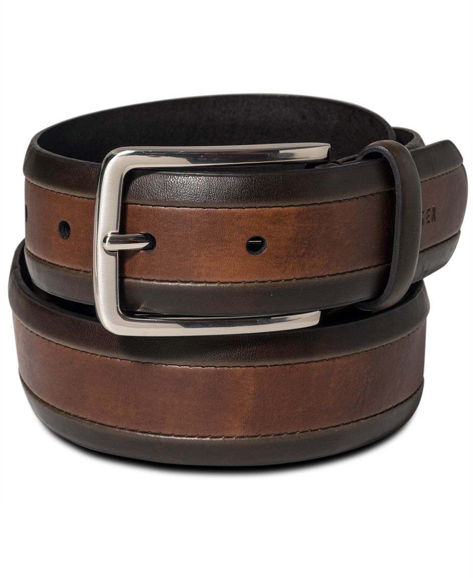 Tommy Hilfiger Belts, Two Tone Leather Belt