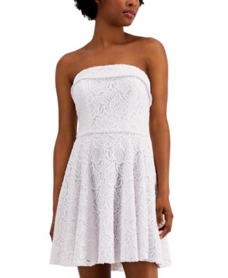 strapless flare dress