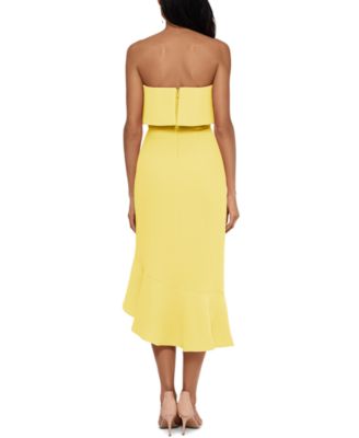 xscape crepe bustier ruffle dress