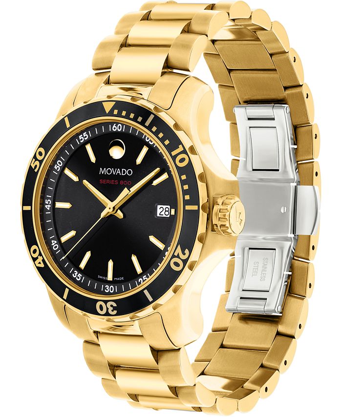 movado series 800 chronograph gold